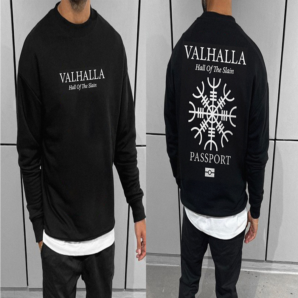 Estación independiente transfronteriza impresión digital parejas de hombres y mujeres cuello redondo moda suéter fresco ropa de otoño Halloween casual otoño e invierno top