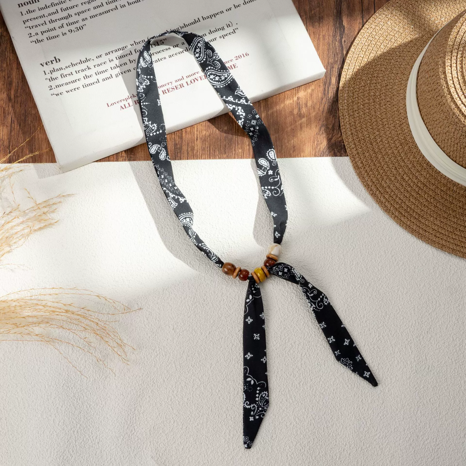 Silk Scarf Hairband (Suhang) long streamer 89×3.8 cm, lightweight gift box option