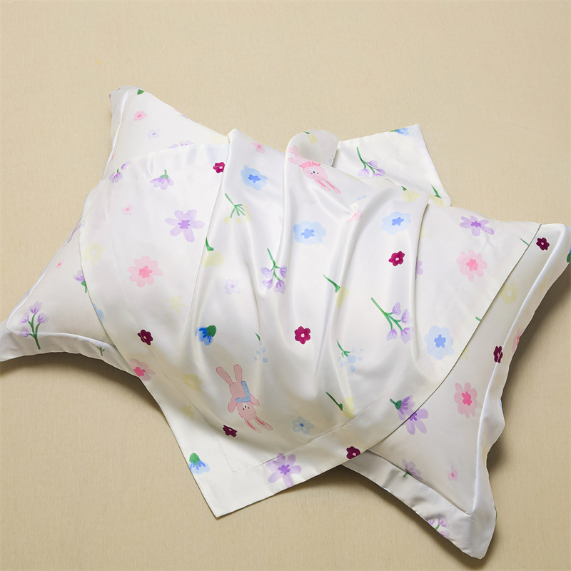 Un par de fundas de almohada de seda de hielo de 48cmx74cm fundas de almohada de seda para el hogar 2025 nuevo juego completo individual premium