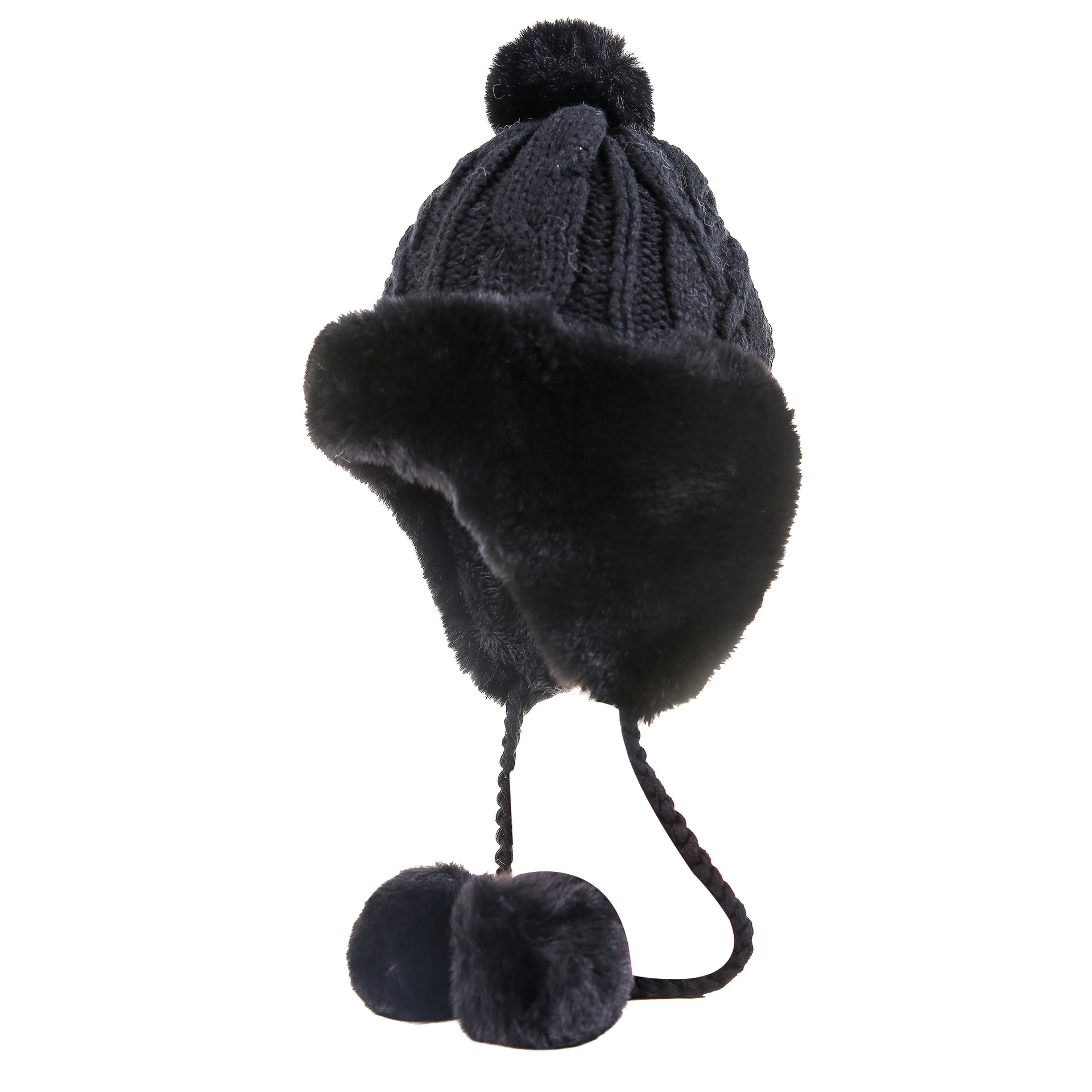 Sombrero de invierno de las mujeres Bola de piel japonesa protección del oído felpa Lei Feng sombrero lindo grueso a prueba de viento todo partido estilo coreano sombrero de lana moda