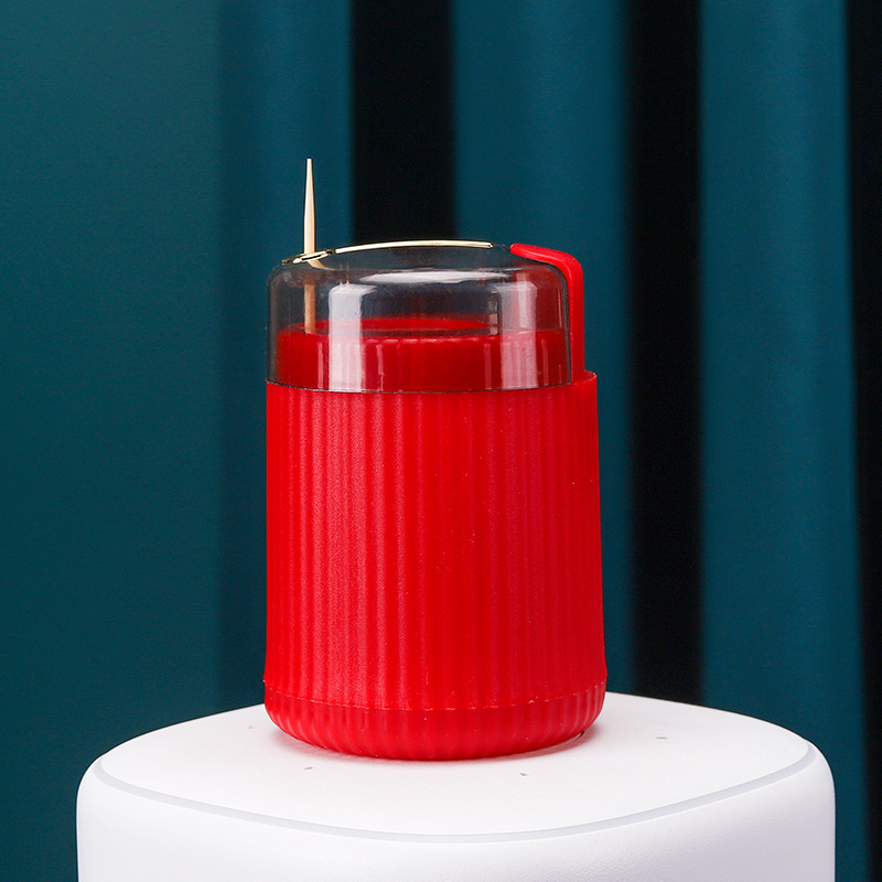 Luz creativa caja de palillo de dientes de lujo automático pop-up titular de palillo de dientes tipo de prensa automática botella palillo de dientes del hogar tarro