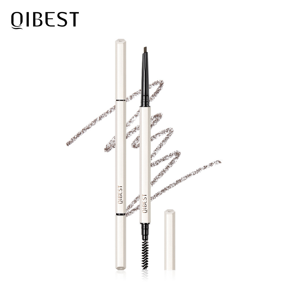 Le stylo à sourcils triangulaire à double tête Carina QIBEST est extrêmement fin, lisse et difficile à démaquiller. Imperméable pour débutant,_voghion.com