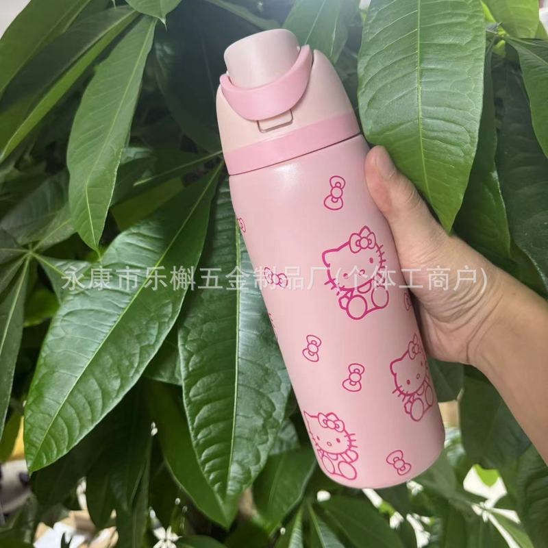 kt系列全家福保温杯女生高颜值大容量冰霸杯户外便携带提手弹跳杯|undefined