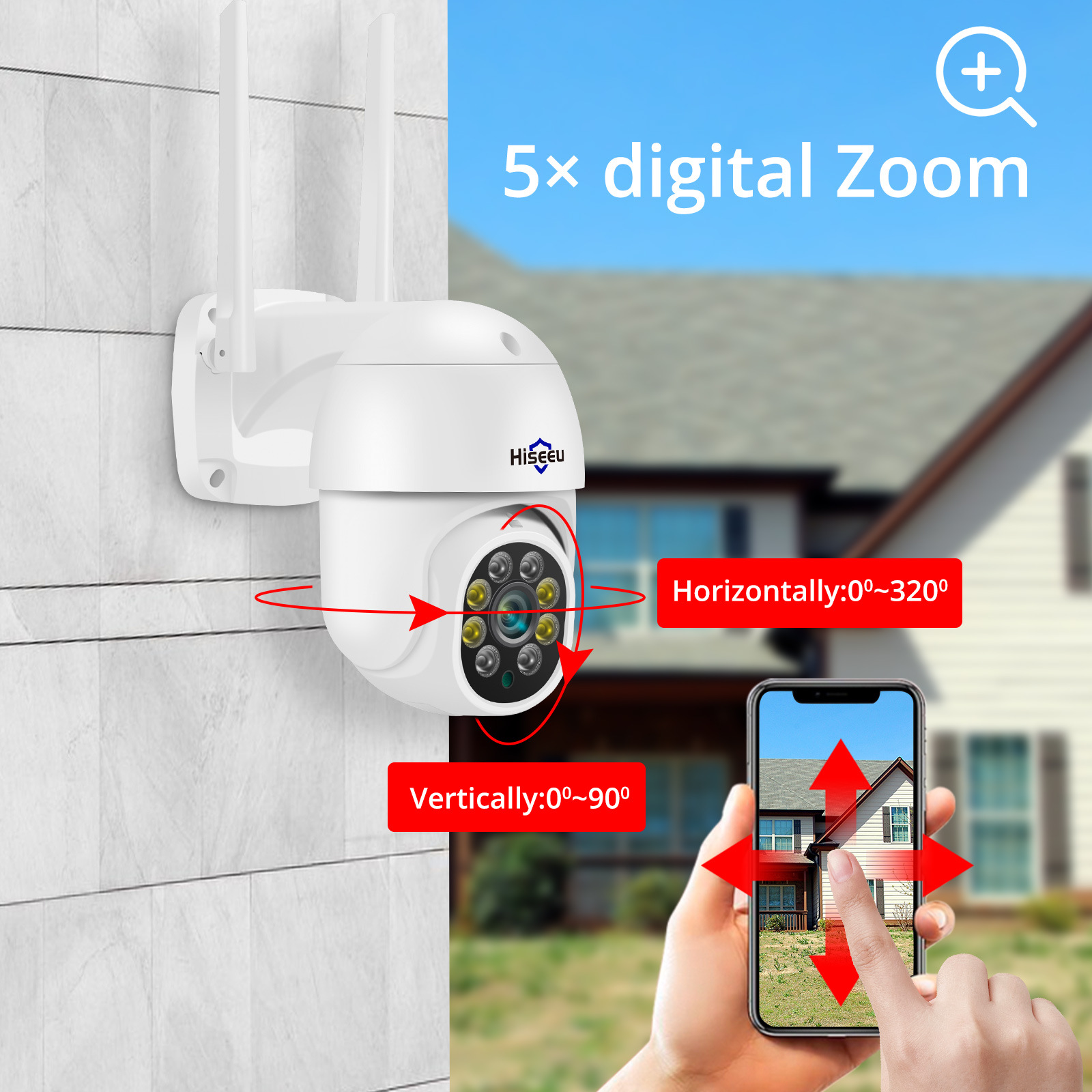 Hiseeu wireless 5MP 8MP outdoor monitoring camera 4K high -definition closed -circuit TV waterproof network camera 3