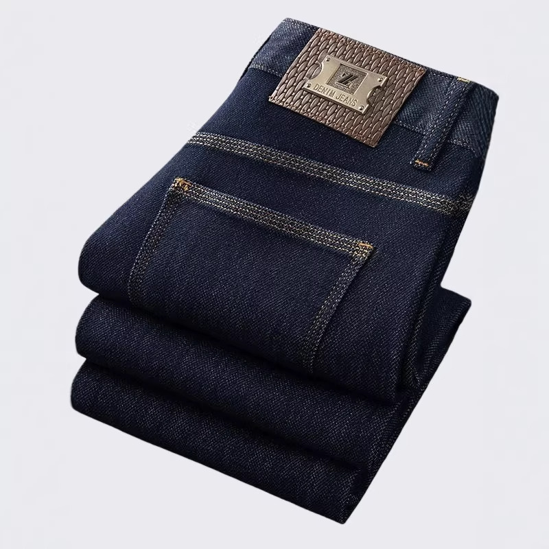 Trendy Men's Jeans New Style Light Luxury Business European Version Slim Fit Stretch Straight-Leg Jeans Men's Pants Wholesale