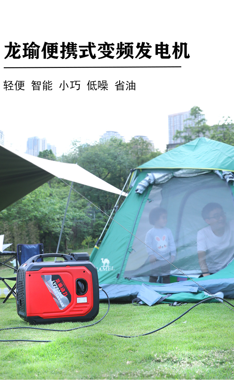 Longyu Mini Small Gasoline Generator 220V Low Noise Variable Frequency Outdoor RV Camping Portable All-Copper Motor