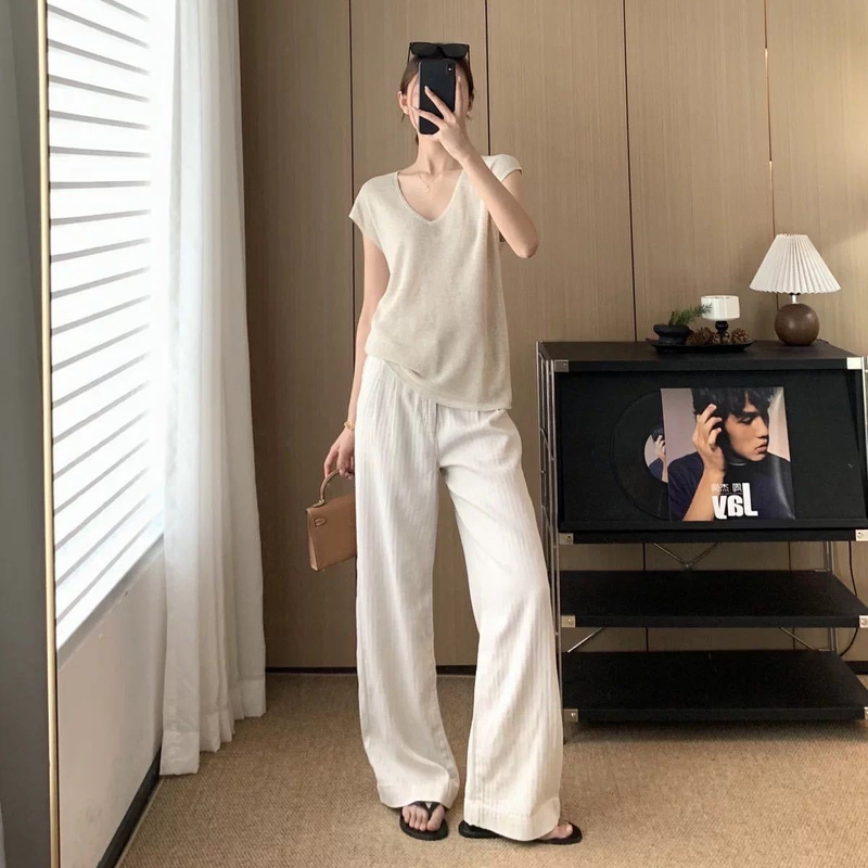 Celebrity-Inspired Ep Jeans for Women, Old Money Style, Tencel Cotton-Linen, Mid-High Waist, Sporty Drape, Straight Wide-Leg Pants for Women Celebrity-Inspired Ep Jeans for Women, Old Money Style, Tencel Cotton-Linen, Mid-High Waist, Sporty Drape, Straight Wide-Leg Pants for Women