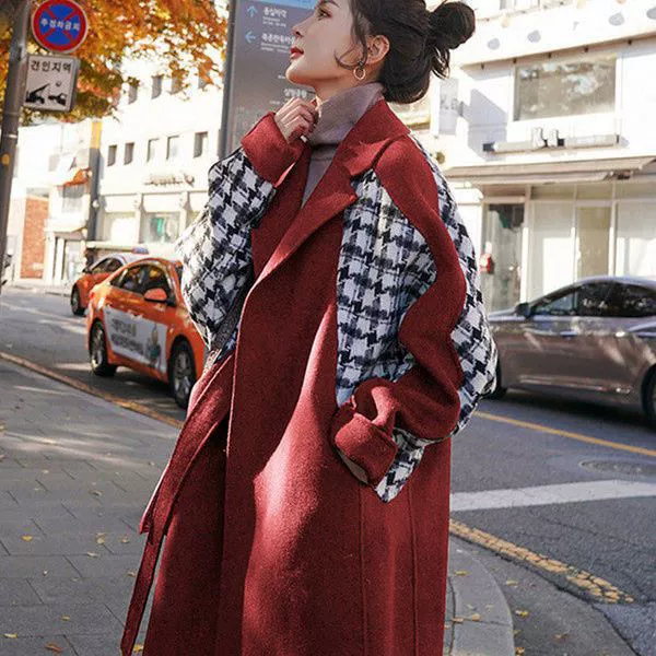 Двустороннее кашемировое пальто женское осень-зима 2024 новый кокон свободный стильный шерстяное пальто