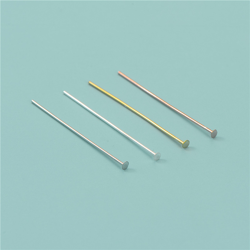 S925 Sterling Silver DIY Pendant T-Shaped T-Shaped Needle Flat Needle Handmade Bracelet Material Flats Needle Accessories Manufacturer Wholesale