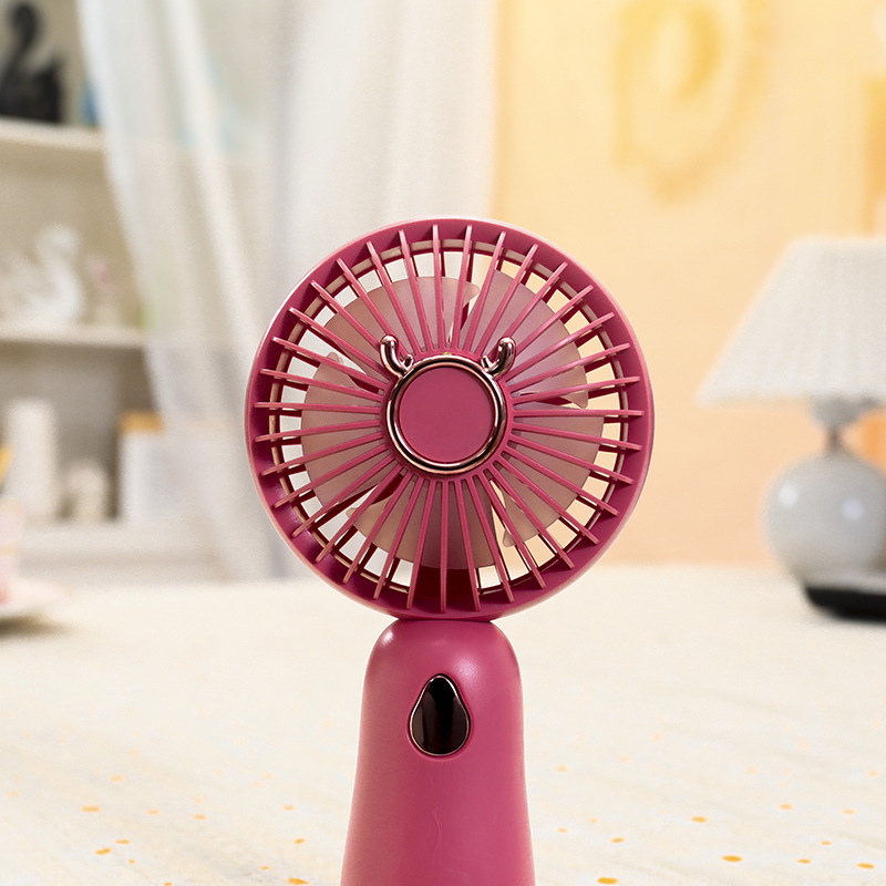 2024純色簡約手持口袋風扇 學生便攜大風力USB充電mini掛繩風扇