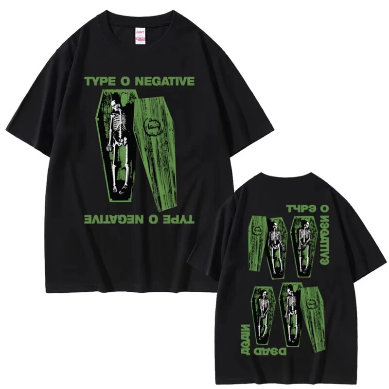 Best Rock Band O-Type Negative T-Shirt Skeleton Pattern T-Shirt Unisex Gothic Retro Oversized Short Sleeve Top t Best Rock Band O-Type Negative T-Shirt Skeleton Pattern T-Shirt Unisex Gothic Retro Oversized Short Sleeve Top t