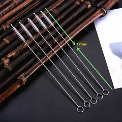 304 stainless steel bottle straw brush test tube kettle brush water cup brush children's bottle cleaning brush spiral soft bristles