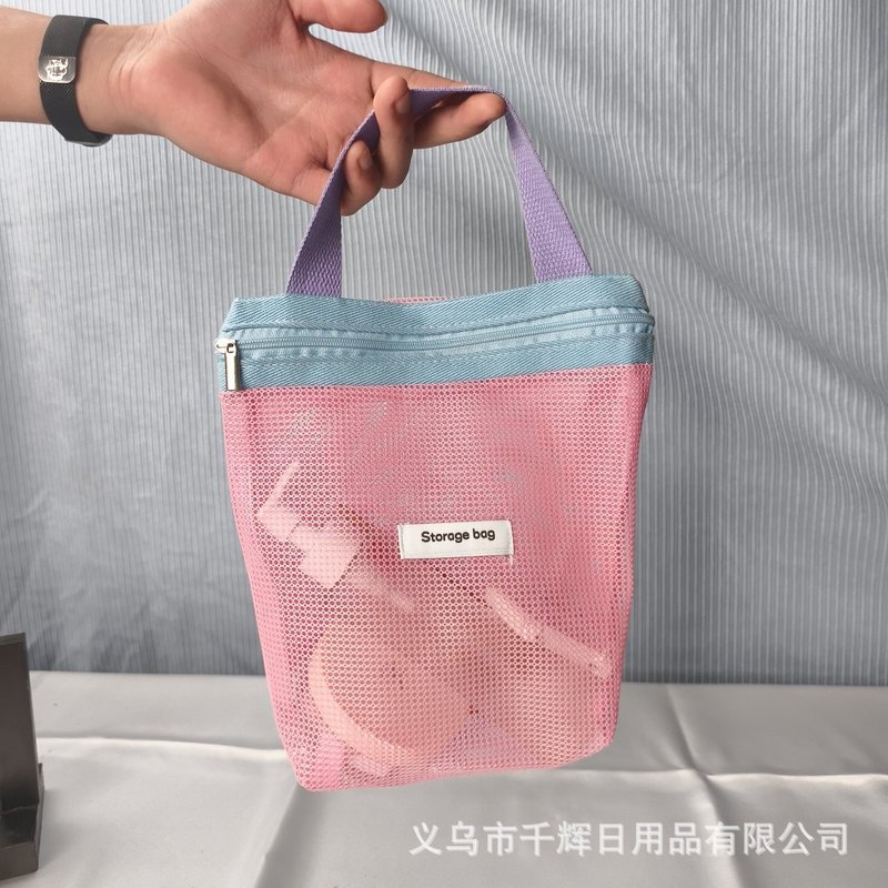 インスタイルの高見えする化粧品バッグポータブルメッシュビーチバッグフィットネスウォッシュ水泳旅行収納バッグ|undefined