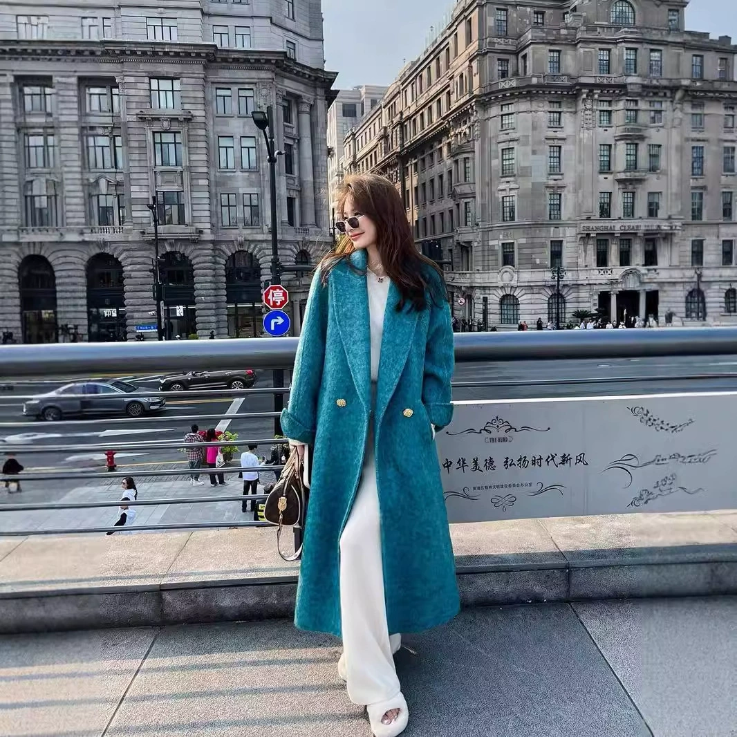 Double-sided woolen warm cashmere, woolen coat, loose fit