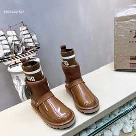 24新款厚底雪地靴女皮毛一体加绒加厚防水防滑袜子棉鞋防冻两穿靴