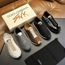 外贸男鞋广州货新款高端牛皮拼接帆布厚底休闲运动鞋定制可贴牌DD