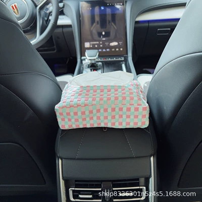 design for girls, car-mounted tissue | Car tissue box/set - pink-and-blue-bubble-pattern-tissue-box-armrest-box-style