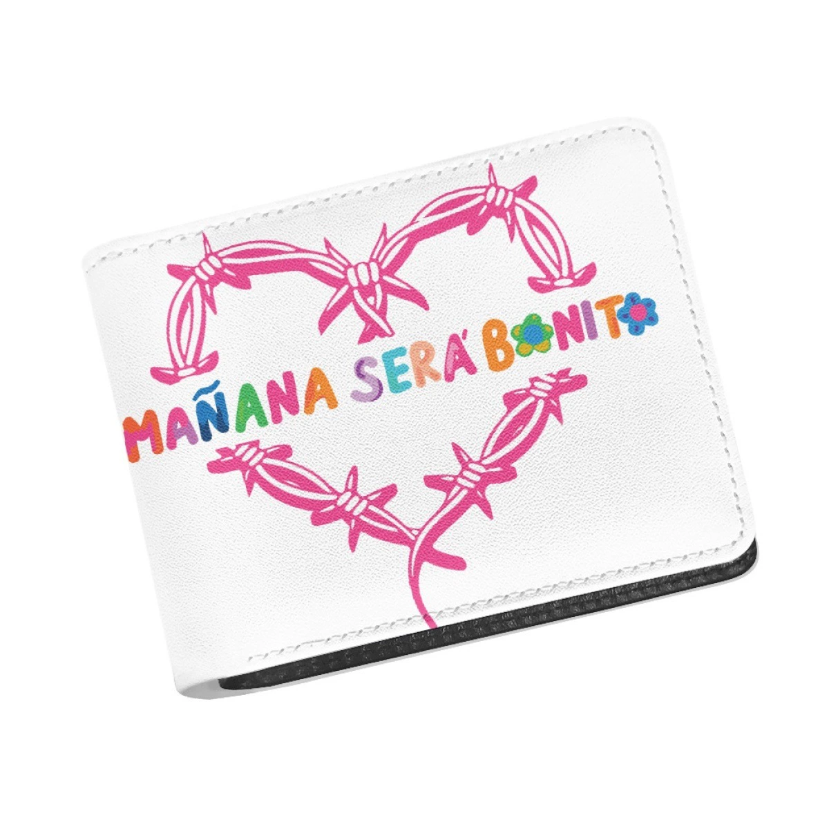 Мужской PU складной кошелек с принтом Manana Sera Bonito, размер 11.8×9.6 см, несколько цветовых вариантов