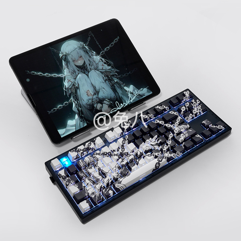 Chain Keycap Pbt Material Fog Transparent Supports Wooting Ez63Made68 Hero68Nd63 Night Demon Keycap