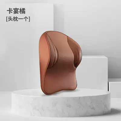 pillows, ergonomic lumbar support car pillows – Waist support - cayenne-orange-one-headrest