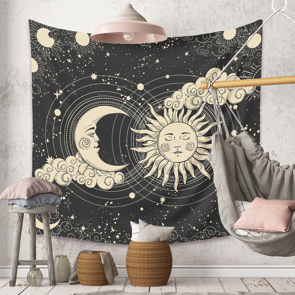 Bohemian Moon Cloud Night Tapestry Home Background Decoration Wholesale Nihaojewelry display picture 7