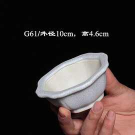 多肉微型手掌紫砂小花盆菖蒲苔藓八方微盆景盆宜兴紫砂釉水小盆