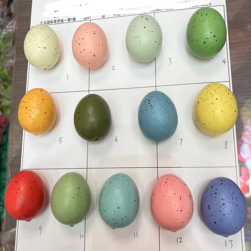 Simulated Easter Color Foam Eggs Props Large, Medium and Small Multi-Color Optional Ready-Made Golden Eggs