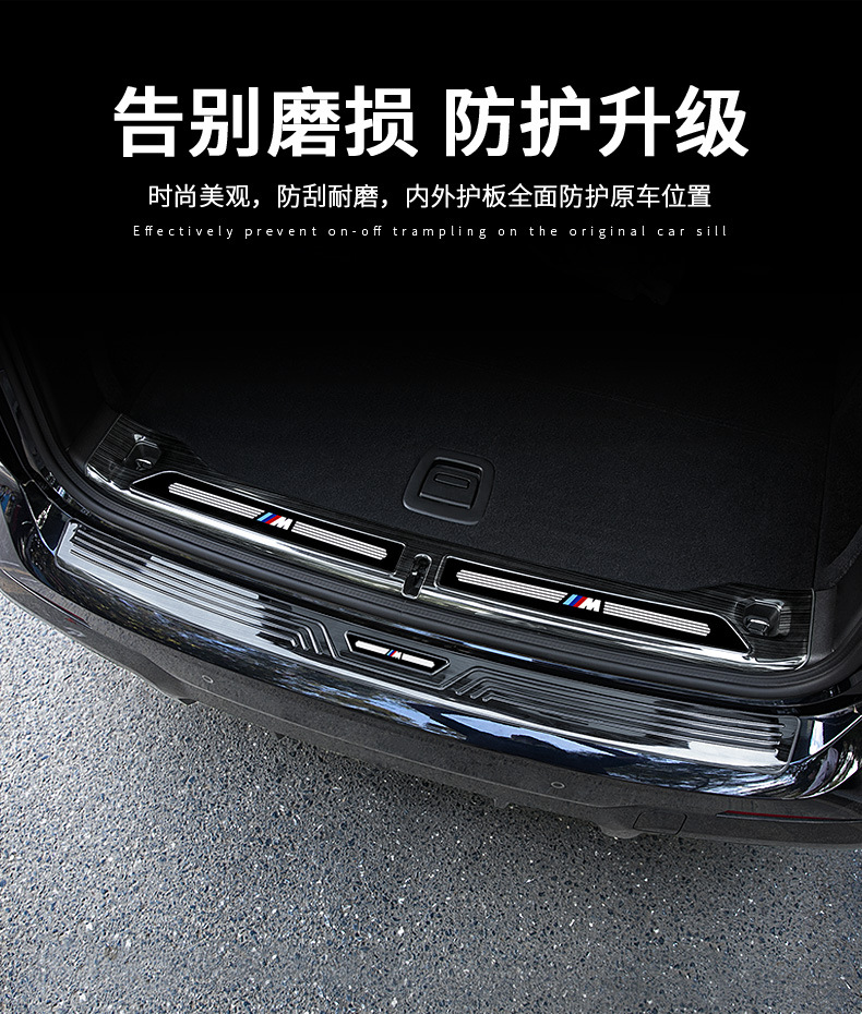 Suitable for 18-24 Bmw X3 Door Sill Protection Strips Modified Ix3 Rear Guard Plate Tail Box Pedal Car Decoration Accessories