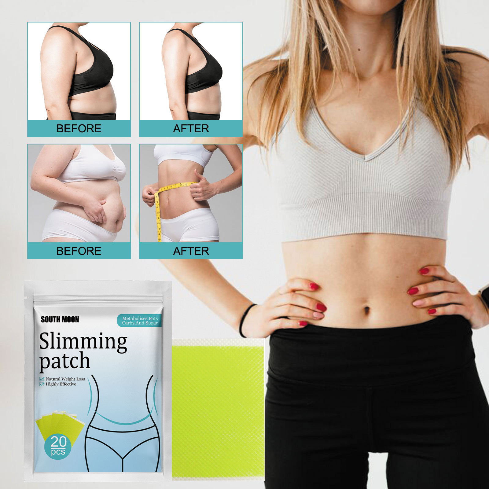South Moon Body Beauty Bellybutton Pat Shapes, Firms, Firms Big Belly Fat and Waist Tightening Herbal Slimming_voghion.com