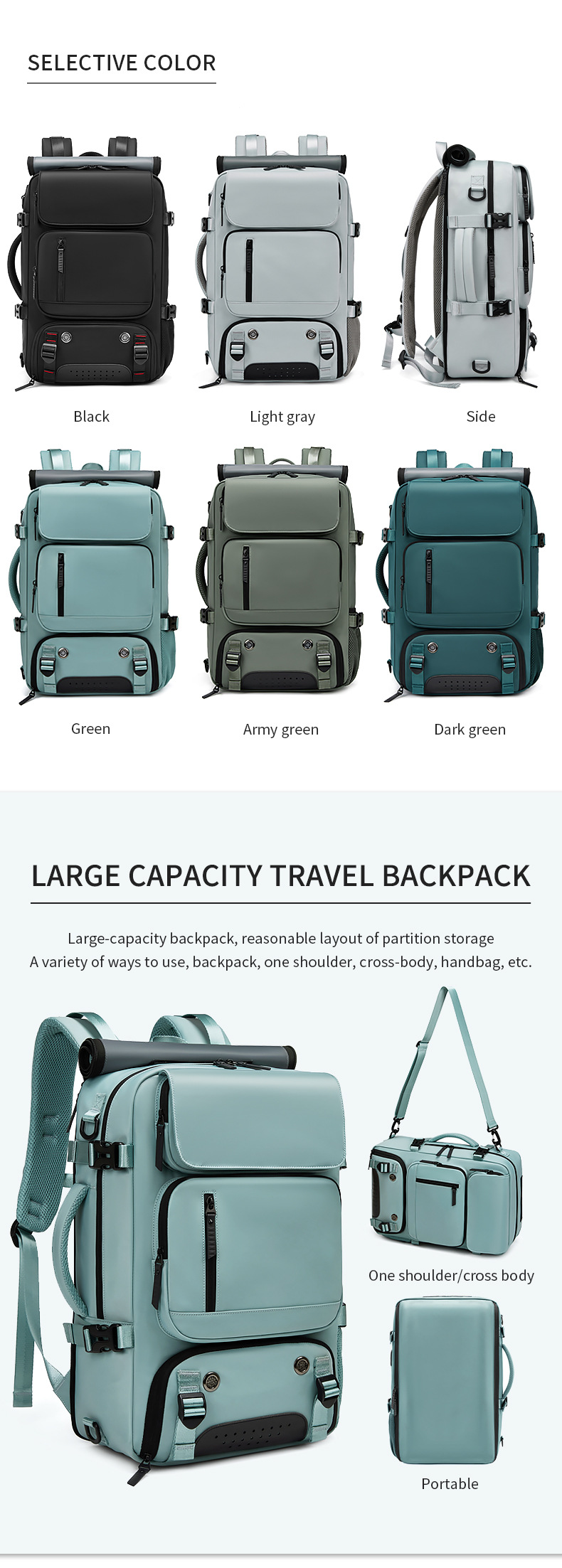 Sac à dos de voyage pour hommes et femmes, sac à dos de transport extra large avec fermetures à glissière robustes, sac à dos pour ordinateur portable 16 pouces avec port de chargeur USB et housse de bagage_voghion.com