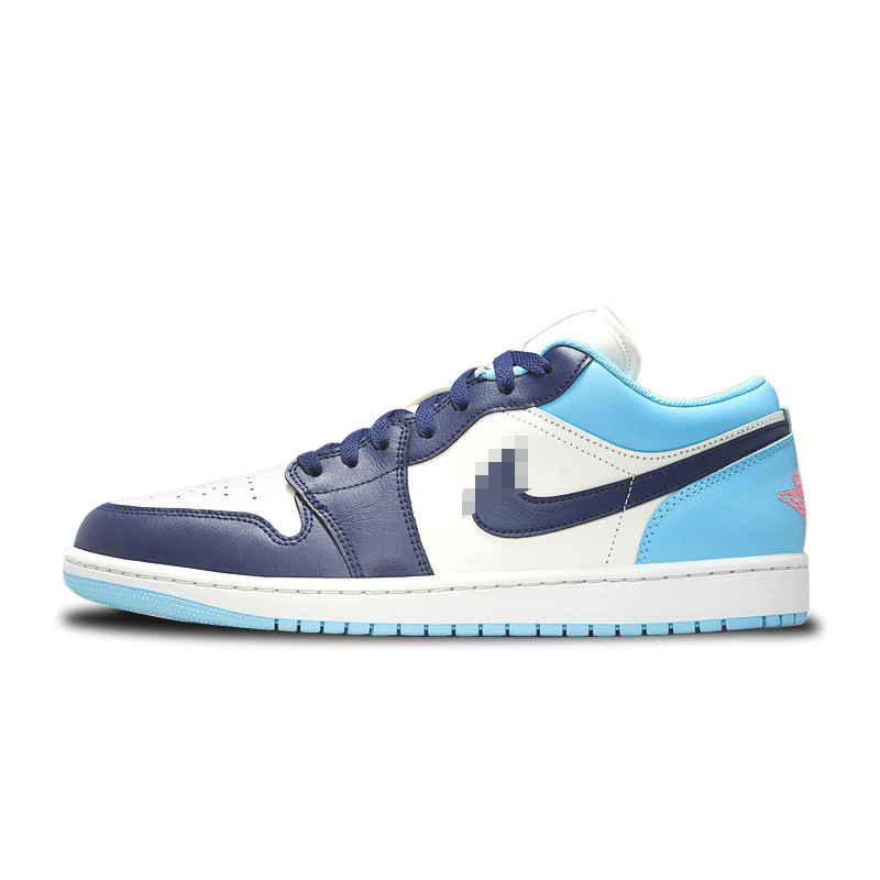 AJ1 men's and women's sports casual embroidered sneakers, low-top flat couple shoes, Air Force NK black, white, and blue color-blocking retro style AJ1 men's and women's sports casual embroidered sneakers, low-top flat couple shoes, Air Force NK black, white, and blue color-blocking retro style