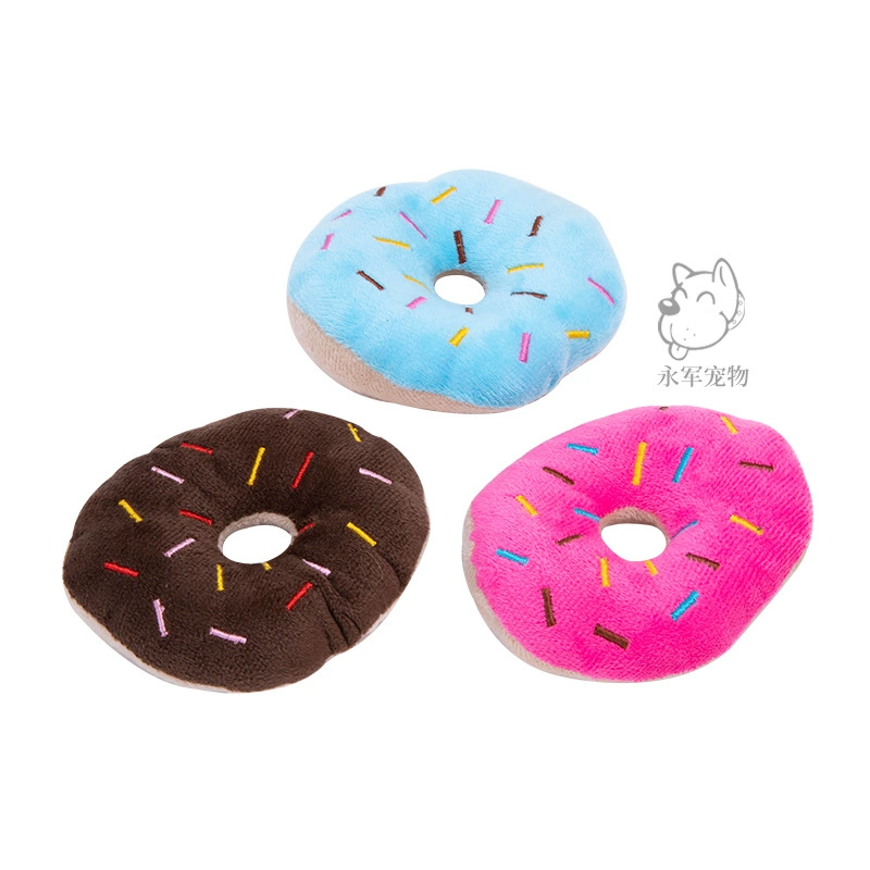 Амазонка кошка и собака игрушка любимчика плюшевые укус звук пончик игрушка собаки маленькие и средние игрушки собаки оптом