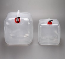 户外大容量便携折叠水袋 登山水龙头10L，20LPE食品级水桶野营装
