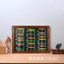 跨境木质高尔夫铅笔收纳架可挂墙儿童绘画水彩笔展示架铅笔收藏盒