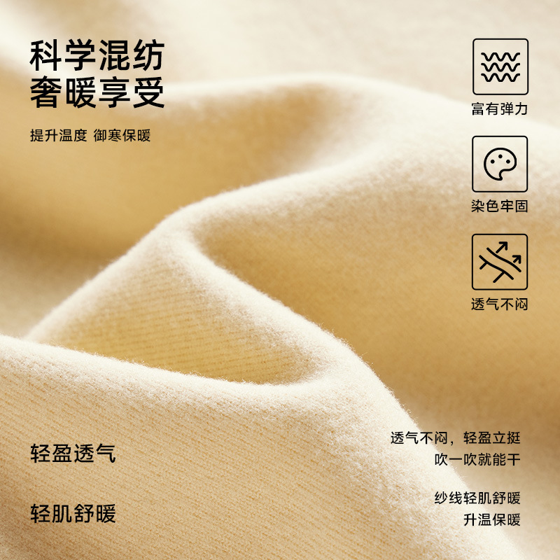 羊毛蚕丝围脖女冬加厚保暖护颈脖套男秋冬季骑行德绒防寒套头围巾|undefined