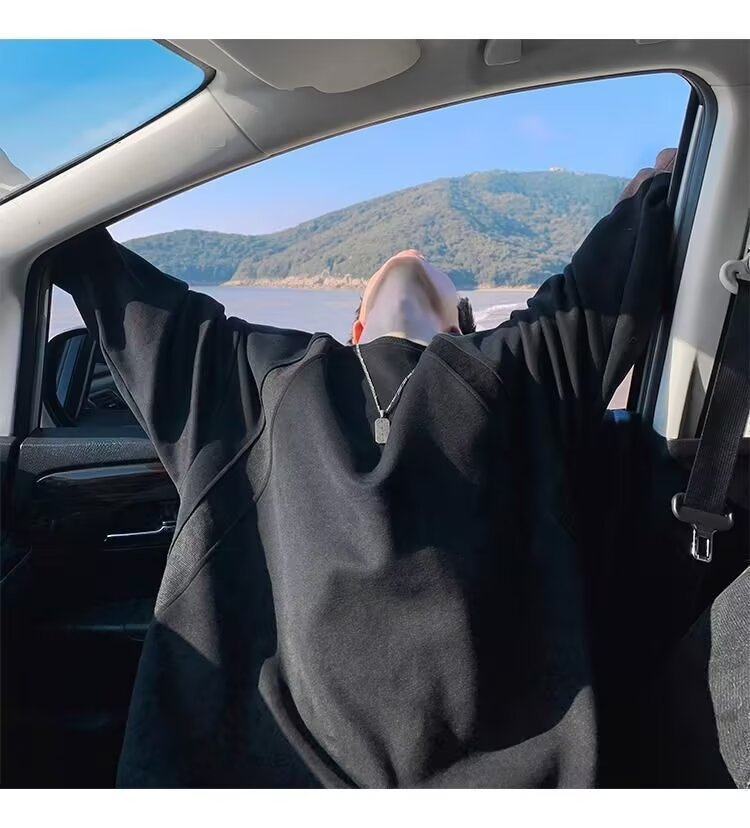 Versatile Youth Patchwork Hoodie Men's Autumn Long Sleeved T-shirt Retro Round Neck Top Trendy_voghion.com