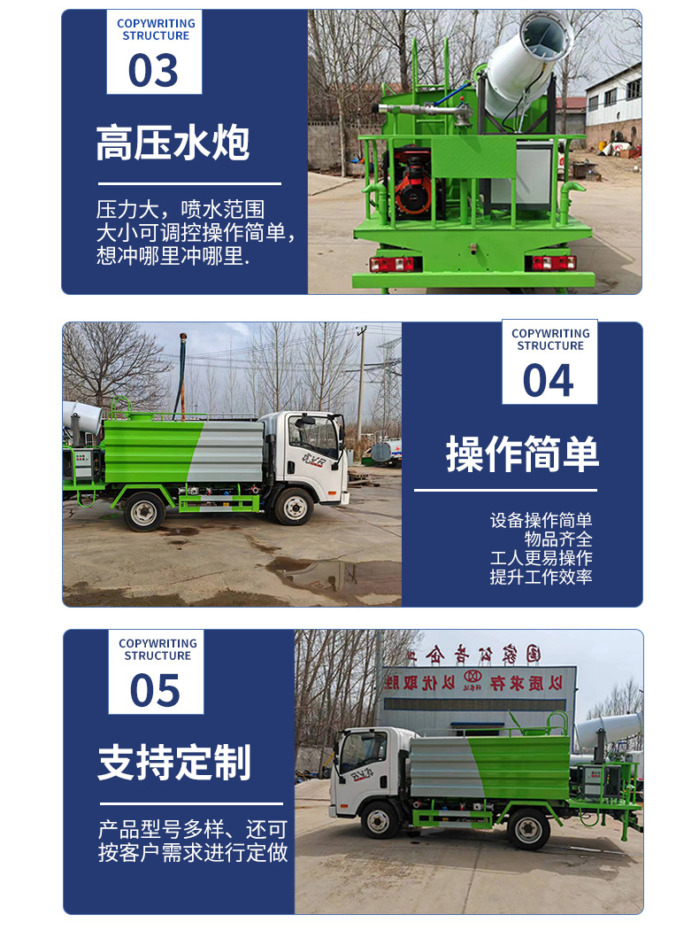 Multifunctional Dust Suppressor Truck, Construction Site Dust Reduction Fog Cannon Sprinkler Truck, Road Maintenance and Greening Electric Fog Cannon Sprinkler Truck