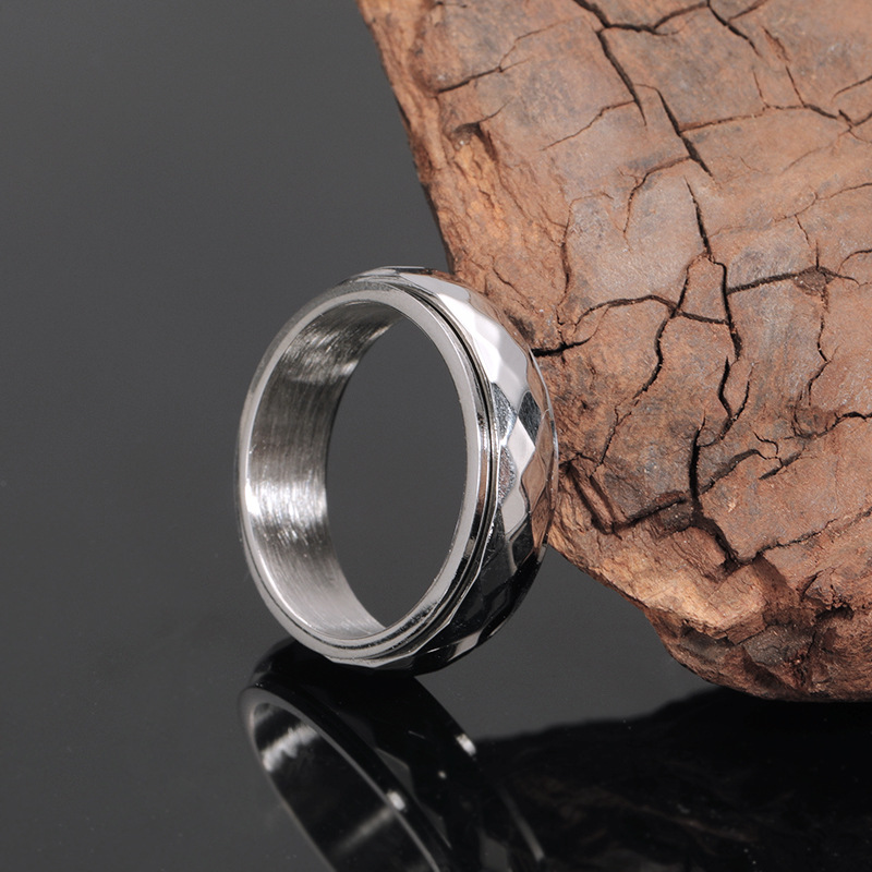 Classic Style Solid Color Titanium Steel Plating Men's Rings display picture 2