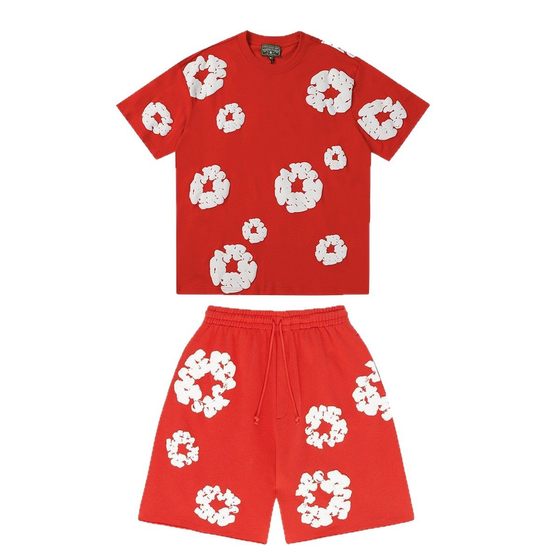 Summer Fashion Hair Printing Series Loose T-shirt Short Sleeve Hip Hop Street Wear Unisex Casual suit