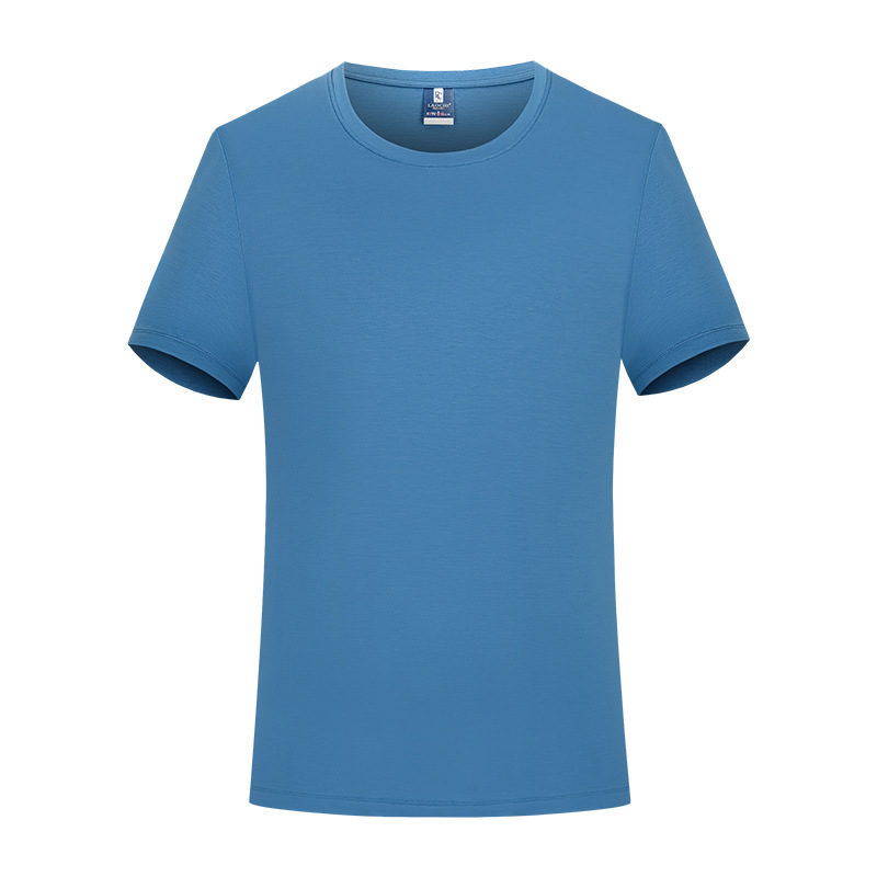 80 helado sin quemar líquido de amoníaco algodón de manga corta verano transpirable camiseta de cuello redondo personalizada camiseta cultural corporativa de alta gama personalizada