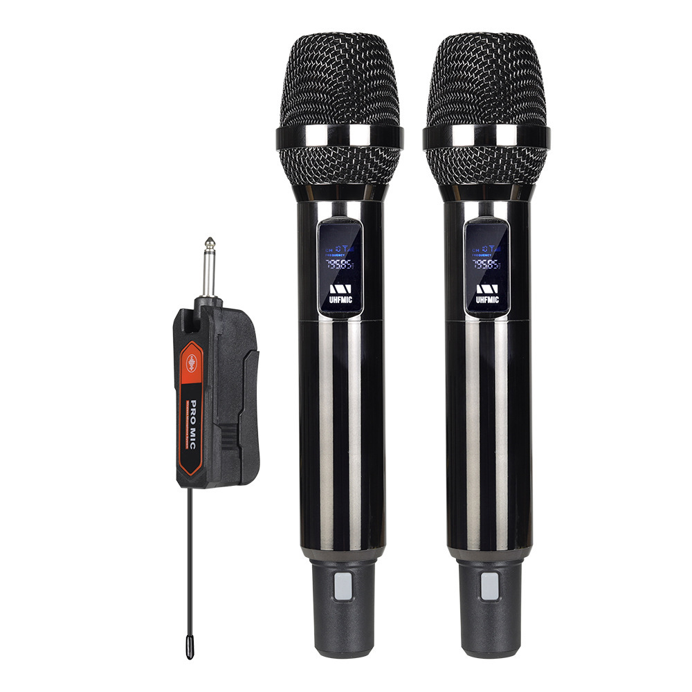 Electric Wireless Microphone One-To-Two Stage Ktv Live Singing Handheld Microphone Pull Rod Speaker Microphone