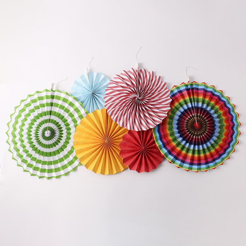 6 coloridos estriados de papel