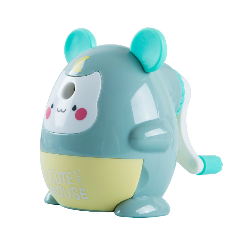 Youxiang YP-5801 dibujos animados lindo sacapuntas en forma de ratón Sacapuntas de lápiz estudiante de manivela sacapuntas útiles escolares sacapuntas