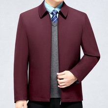 高级感翻领夹克外套秋冬新款轻奢时尚中老年爸爸大码保暖羽绒服男