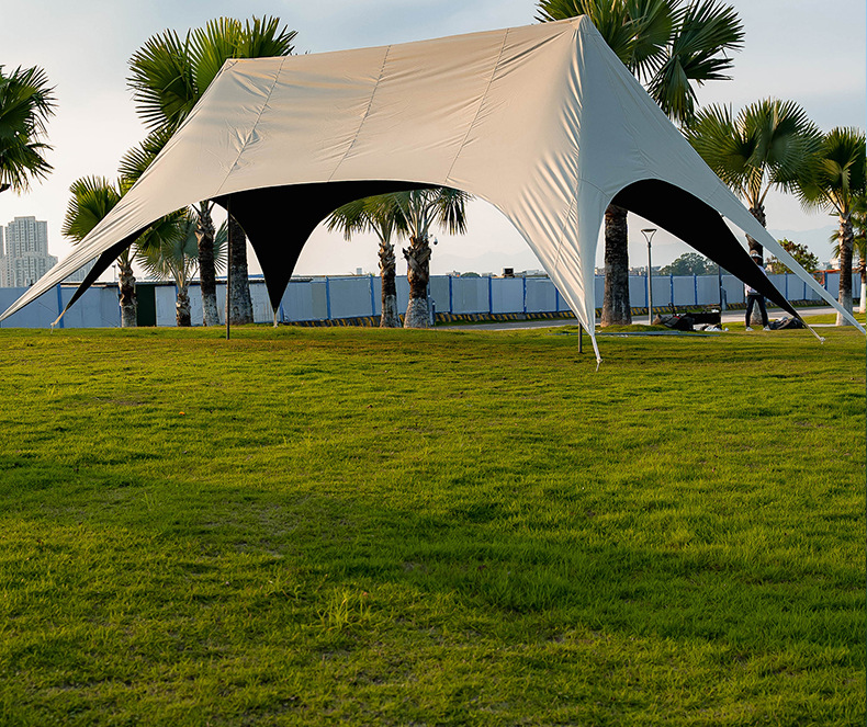 Extra-large and extra-high 3.2m high-height vinyl canopy tent for outdoor camping, one-piece, no assembly required, quick-open, rainproof