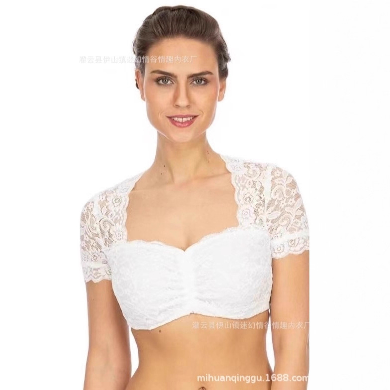 New European and American Women's Shirts, Women's Oktoberfest Dirndl Shirts, Lace T-Shirt Tops, Inner Shirts
