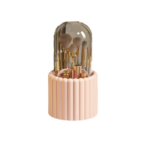New makeup brush storage barrel rotating dust-proof pen holder lipstick brush barrel dressing table storage rack makeup eyebrow pencil storage