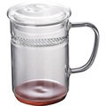 销售月牙过滤高硼硅玻璃杯 家用泡茶杯透明绿茶透明月牙单层杯