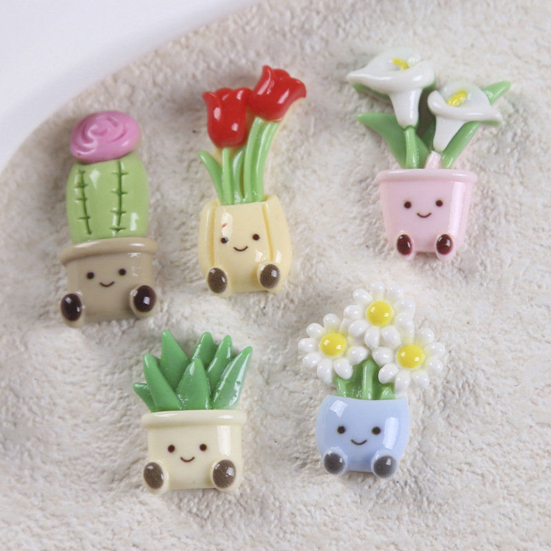 鉢植えのバラ、草、ユリ、サボテン、ヒマワリ、DIY ジュエリー装飾品、半完成文具|undefined