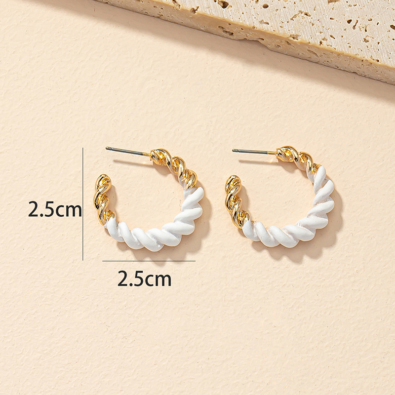 1 Pair Fashion Twist Alloy Plating Womenu0027S Hoop Earrings